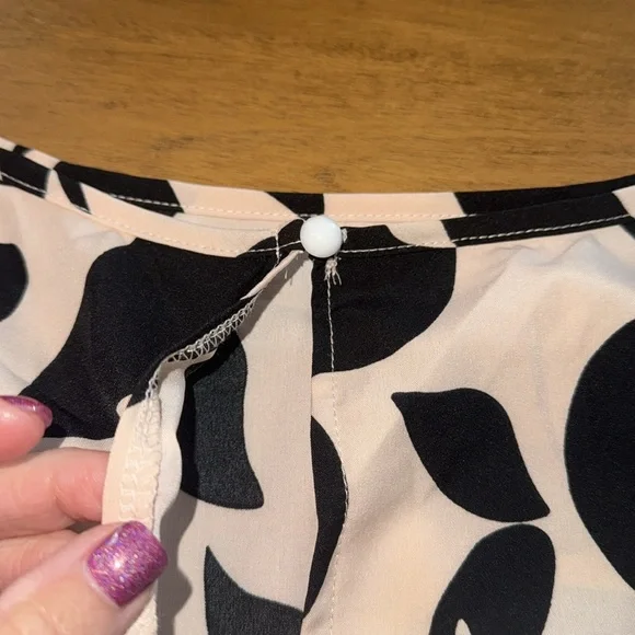 Black and Tan Print Pants Romper - Picture 6 of 7